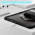thumbnail image 6 of Dteck Case for iPad Pro 11 inch M4 2024,Military Grade Shockproof Silicone Cover 360° Rotatable Stand- Shoulder Strap- Handle- Pencil Holder,Black, 6 of 7