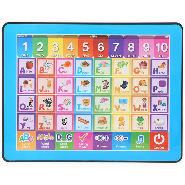 Jinsinto Baby English Learning Machine Toy, Touch Screen Tablet Pad Early Educational Books Toy for Baby Kids