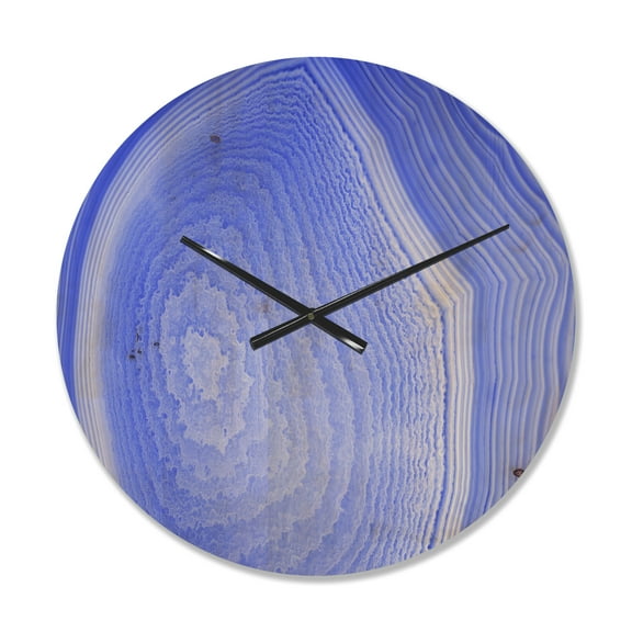 Designart 'Structure Of Dark Blue Agate' Modern Wood Wall Clock