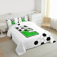 thumbnail image 3 of Castle Fairy Boys Girls Letter Monogrammed E Bedding Comforter Set 2pcs,Sport Soccer Print Twin Comforter Sets Microfiber,Bling Green Glitter Breathable Bedding Set,Ultra Soft Home Decor,Reversible, 3 of 8