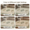 thumbnail image 7 of ODIKA 6'x9' Washable Area Rug Non-Slip, Chair-Friendly, Beige and Sage Geometric Elegance Intricate Floral Medallion Design for Dining Room, Under Table, Office Décor, 7 of 7