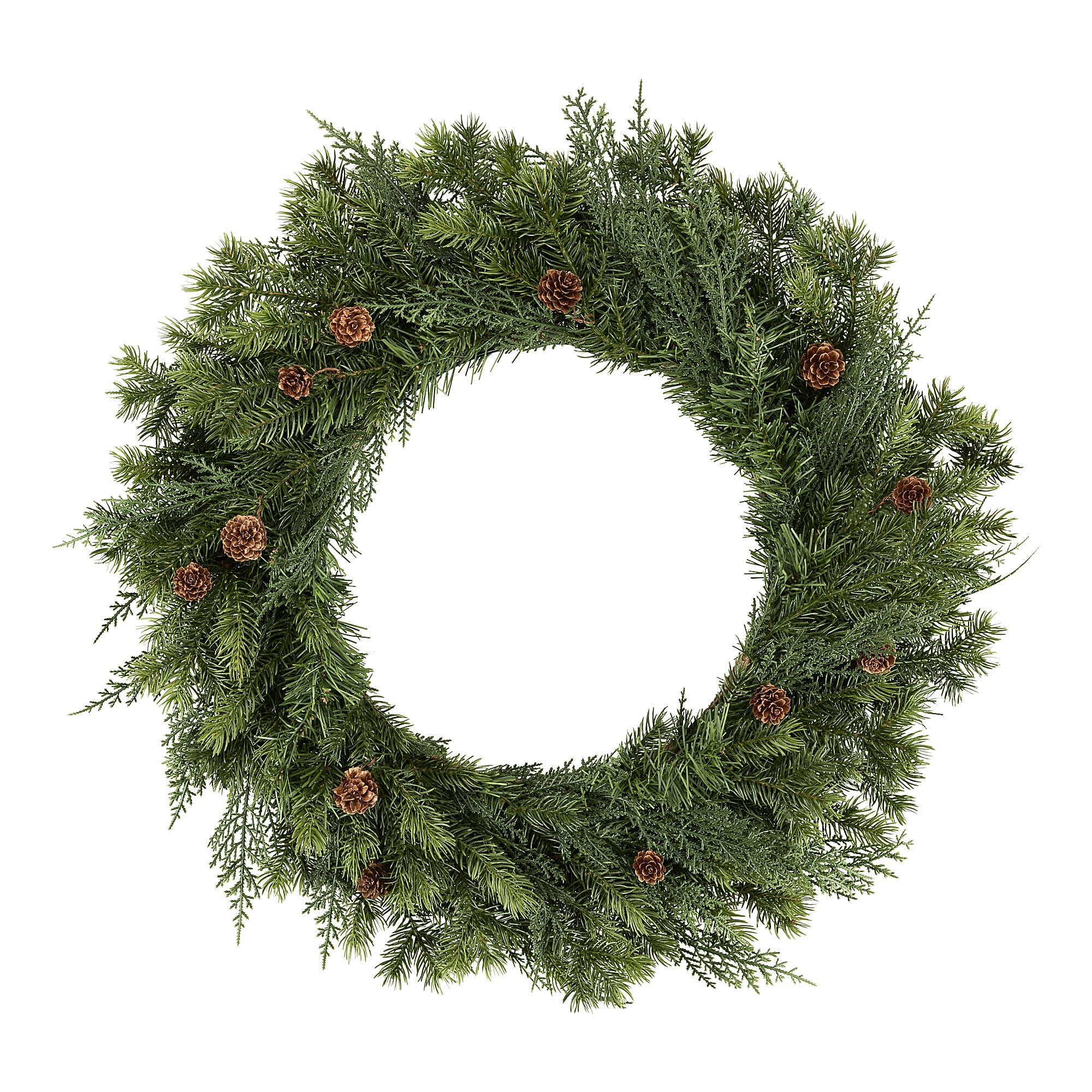 Holiday Time Artificial Sonoma Cypress Evergreen Wreath, 24"