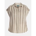 thumbnail image 5 of Terra & Sky Women's Plus Linen Blend Camp Shirt, Sizes 0X-5X, 5 of 5