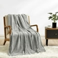 thumbnail image 6 of Mocaletto Throw Blankets,Fleece Blanket,Soft Fuzzy Plush Blanket, Luxury Flannel Lap Blanket, Super Cozy and Comfy for All Seasons (Light Grey, 50x70 in), 6 of 6