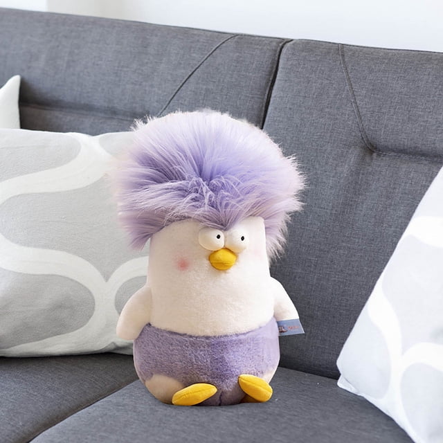 Adorable Green Haired Chicken Toy For Stress And Funny Animal Stuffed Doll For Adults