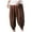 #02Coffee, variant on Mens Casual Harem Pants Baggy Linen Boho Yoga Jogger Pants Elastic Waist Vintage Hippie Drop Crotch Trousers Plus Size Green L