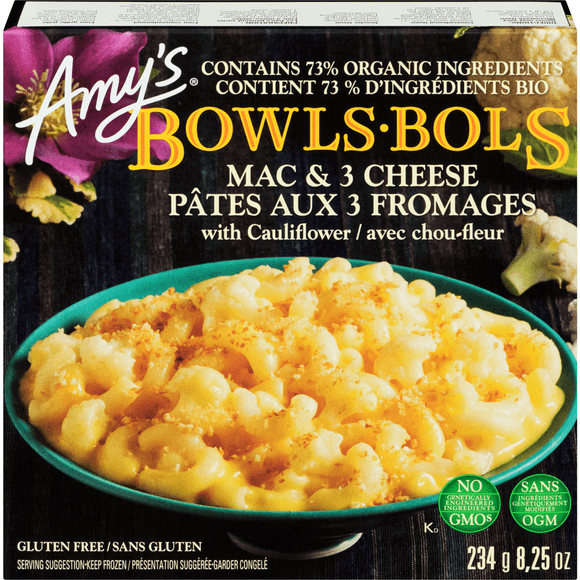 Amy's Kitchen Macaroni au fromage avec bol de chou-fleur Pâtes Aux 3 Fromages Avec Chou