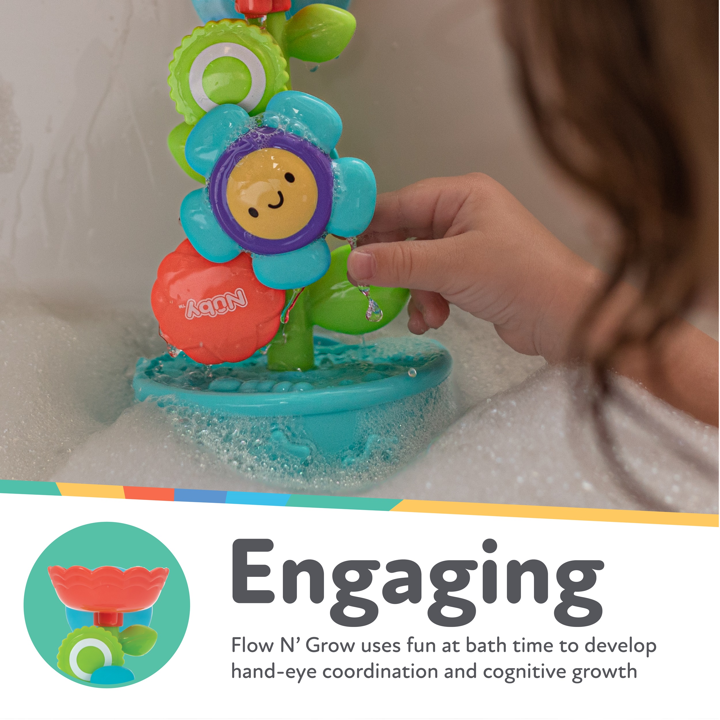 Nuby Flow N' Grow Flower Pot Bath Toy photo 4