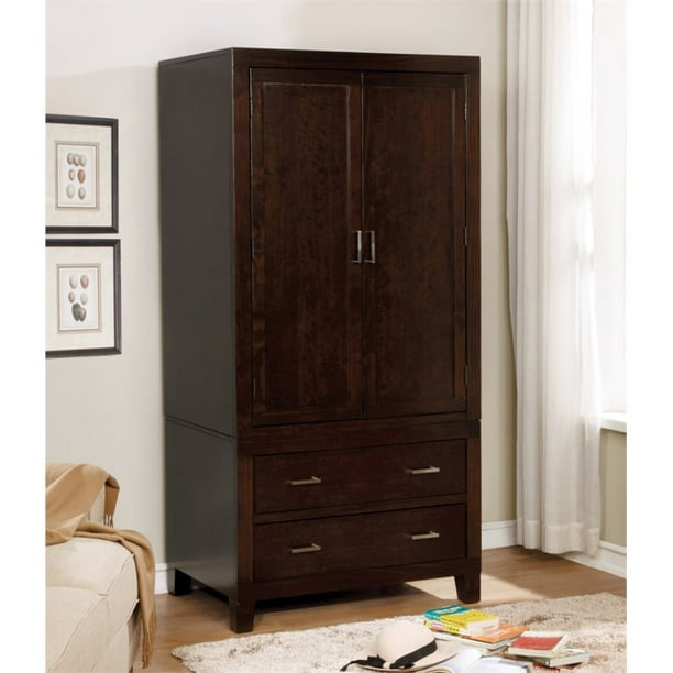 Furniture of America Helena Transitional Solid Wood Armoire in Espresso