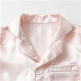 thumbnail image 4 of 2-Piece Silk 𝐏ajamas Set for Kids Toddler Boys Girls Long Sleeve Satin 𝐒leepwear Button Down Shirt+Pants Baby Outfit, 4 of 4