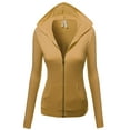 thumbnail image 1 of FashionOutfit Women's Basic Slim Fit Cotton Lightweight Zipper Hooded Jackets, 1 of 3