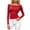 Red, variant on Women's Polka Dot Long Sleev Top off Shoulder form Fitted Casual T Shirts Trendy Y2k Street Tops Fall Going Out Basic Tees White