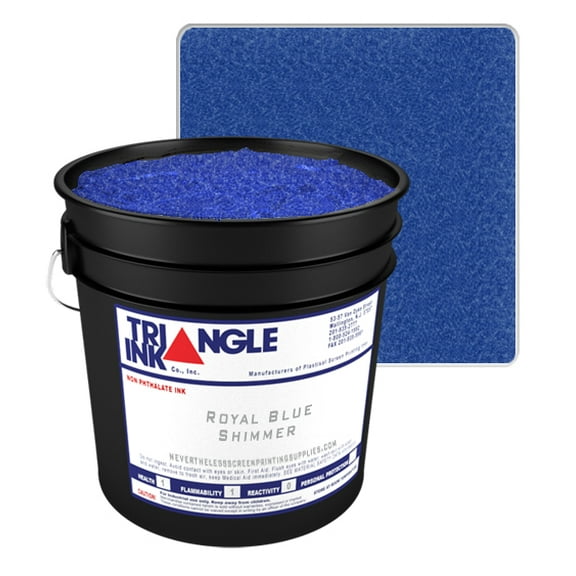 8oz Royal Blue Shimmer Ink - Half Pint Glitter Screen Printing Ink - Nevertheless Plasitsol Ink - Metallic Screen Print Ink