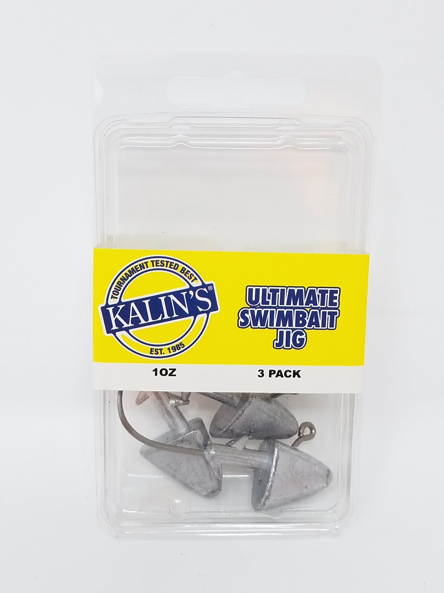Kalins Freshwater Ultimate Swim Bait Soft Plastic Fishing Jig, Nickel, 1 oz, 3pk, Lake