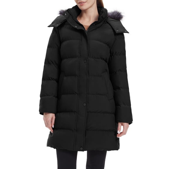 Wantdo Women's Recycled Coat Warm Winter Coat Waterproof Jacket Long Puffer Jacket Black L