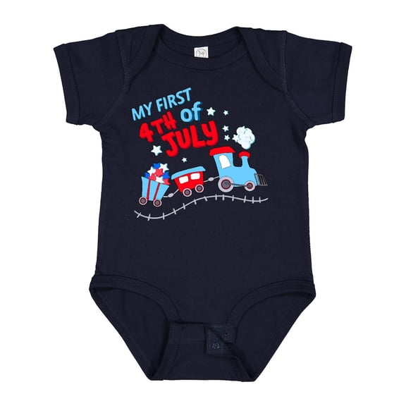 Inktastic My First Fourth of July Train Boys or Girls Baby Bodysuit
