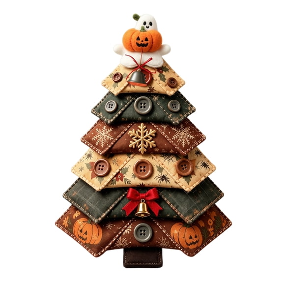 Kiddiway Patchwork Fabric Craft Set - Creative Arts and Crafts Kit for Christmas Tree Sewing, Quilting Project, Festive Decor, Ideal for Beginners