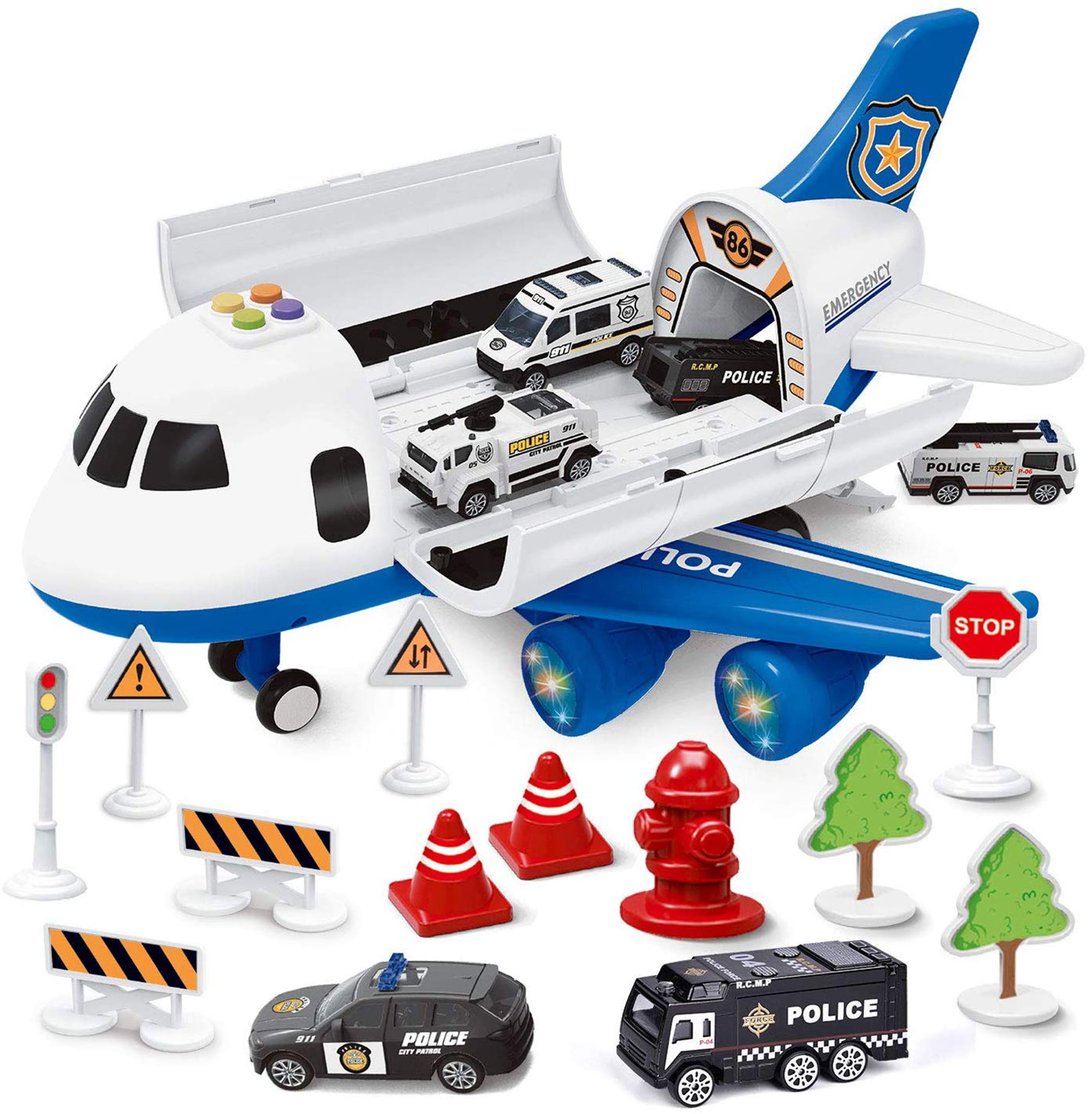 Years Old Boys and Girls，Gift Transport Cargo Airplane Car Toy Play Set