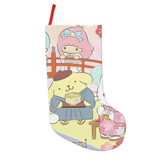 Lsque Sanrio Pattern 18 Inch Christmas Stockings, Festive Holiday Stocking for Christmas Decorations Holiday Decor