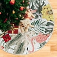 thumbnail image 6 of SKYSONIC Flamingo Christmas Tree Skirt Home Decoration Large Round Christmas Tree Skirt for Holiday Party Home Christmas Day Ornaments 47.2 Inch, 6 of 6