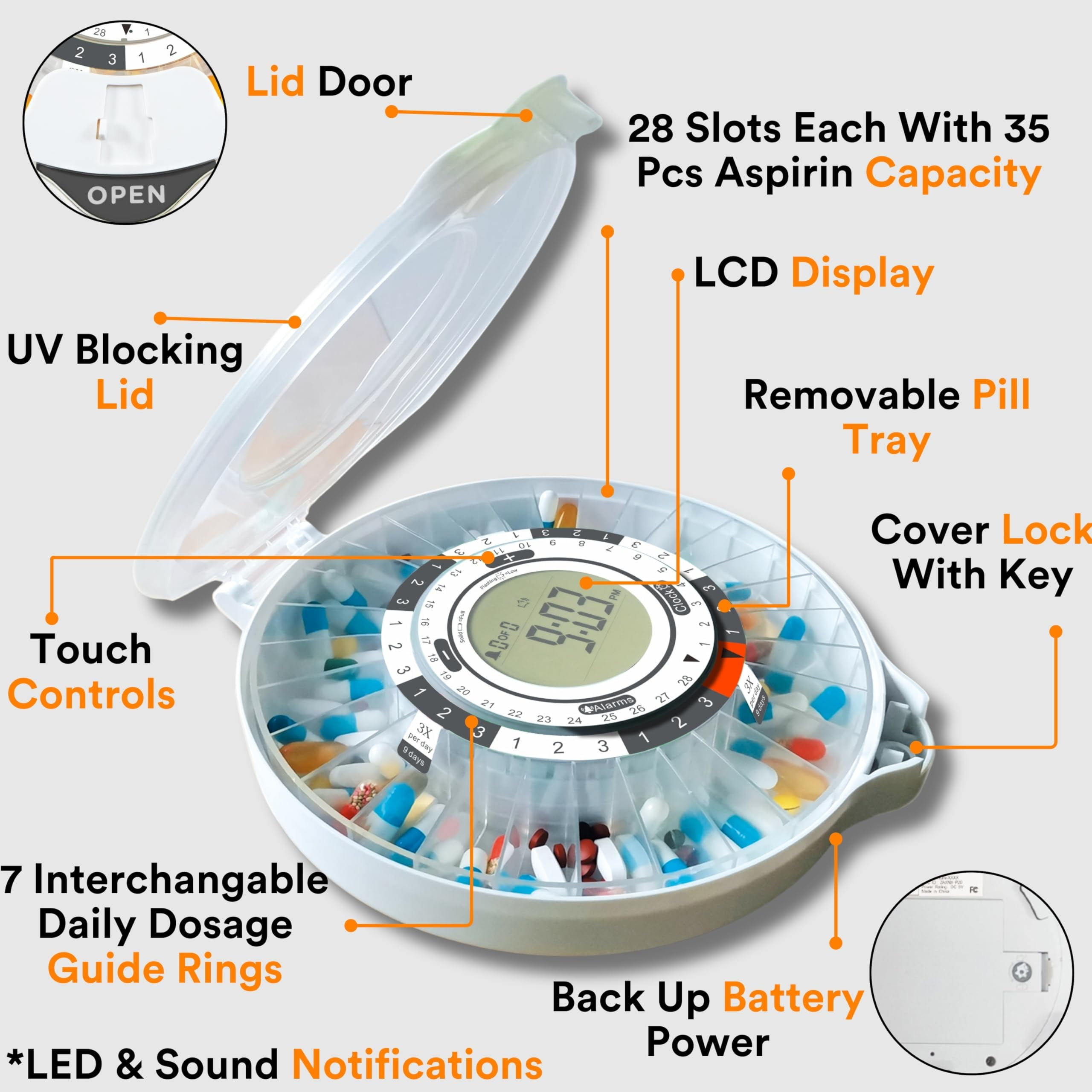 MOBI Smart Wi-Fi Pill 28 Day Pill Dispenser & Non-Contact Forehead Thermometer Bundle