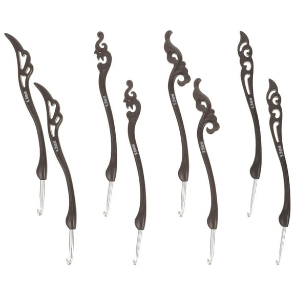 PTOOTP 8-Piece Multi-Color Crochet Hook Set with Comfortable Grip for Crafts and Knitting Projects