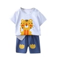 thumbnail image 2 of ATOGUTA Kids Outfits Boys Kids Short Sleeve T-Shirts and Elastic Waist Shorts Clothing Sets Multicolor, Size 6M-8, 2 of 5