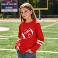 thumbnail image 5 of Red Girls Long Sleeve Soccer Shirt Youth Heart Graphic Tee for Kids Casual Comfortable Crewneck Top,Size 13-14 T, 5 of 6