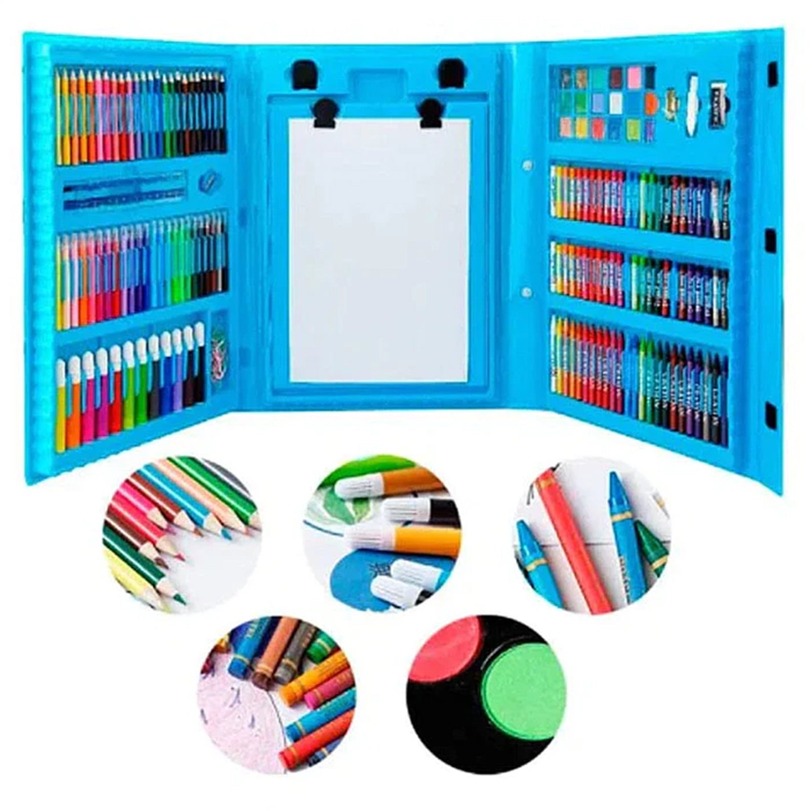 208pcs-brush-set-children-stationery-watercolor-pen-gift-box-oil-pastel