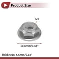 thumbnail image 4 of Unique Bargains 5 Pcs M5 Car Flange Nuts Aluminum Alloy Flat Hex Reverse Thread Lock Flange Nuts Non-Slip Lock Flange Silver Tone 4.5mm/0.18", 4 of 6