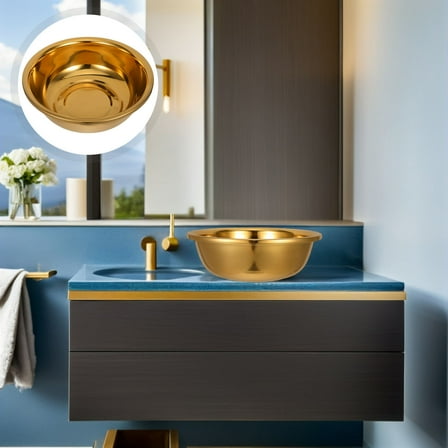 CIMAXIC 1Pcs Golden Kitchen Sink Washing Basin for Adults in .00X36.00X12.00Cm