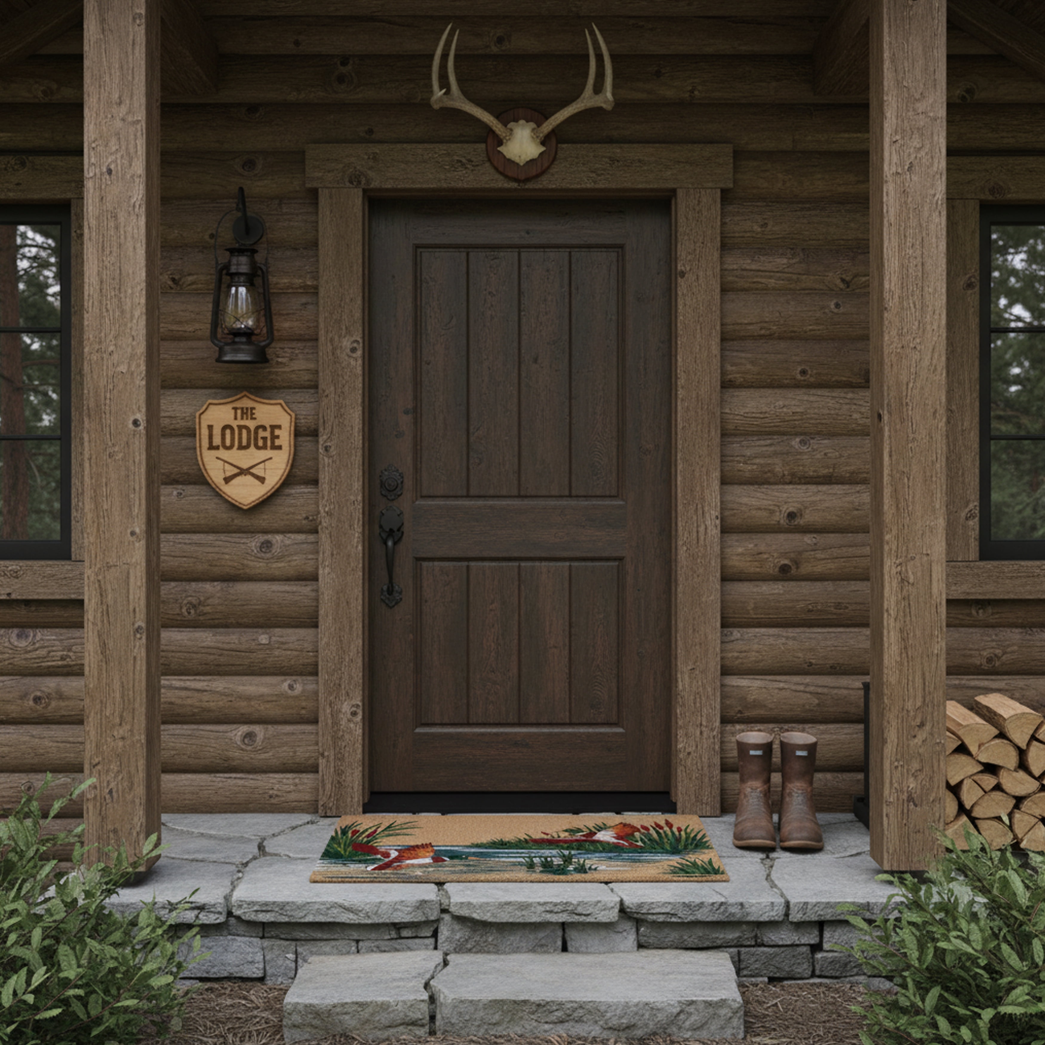 Marsh Landing Non Slip Vinyl Backing, Front Door Mat, Entryway Door Mat, 24"x36"