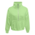 thumbnail image 4 of idosla Girls Half Zip up Sweatshirt Trendy Winter Cropped Long Sleeve Shirt Pullover Youth Preppy Tween Girl Cute Clothes (Light Green, 1-2 Years), 4 of 7