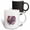 Multicolor, variant on 3drose, Funny Rooster Art. Red, Blue, Orange Flowers. Chic Gift for All, 11oz Two-tone Black Mug