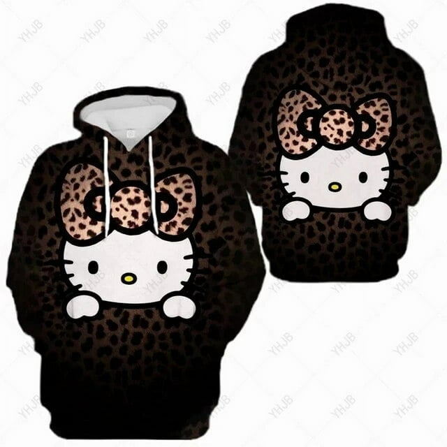 Hello Kitty Mignon Kitty Automne/hiver Chandail Imprimé pour Femmes Mode Décontractée Chandail à Capuche