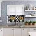 thumbnail image 5 of Sunflower Vintage Half Window Curtains 24 Inches Long, Farmhouse Floral Black Checkered Window Treatment Curtain Drapes, Short Curtains Tiers for Kitchen Over Sink, 27.5"x24", 2 Panels, 5 of 7