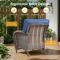 thumbnail image 5 of PARKWELL Outdoor Wicker Patio Chairs Set of 2,All-Weather Rattan Deep Seat Lounge Armchairs with Thick Cushions,Navy, 5 of 9