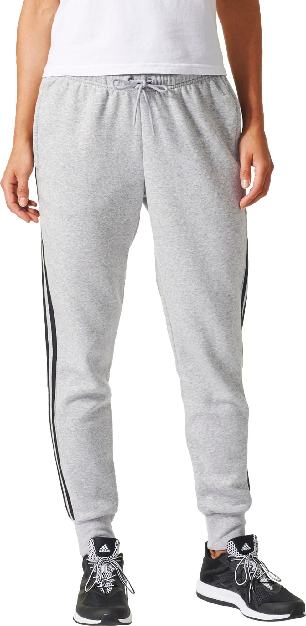 women's adidas fleece striped jogger pants