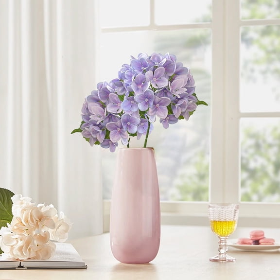 Valentine's Day Decorations 54 Petals Artificial Hydrangea Flowers, Silk Hydrangea Full Flowers Heads with Stems for Wedding Centerpieces, Home, Garden, Party Decoration (Purple)