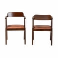 thumbnail image 3 of Baxton Studio Cleo Faux Leather and Dark Brown Wood 2-Piece Dining Chair Set, 3 of 10