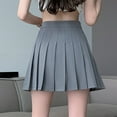 thumbnail image 5 of Elainilye Fashion Pleated Skirt Fancy High-Waist Slim Elastic Casual Pleated Frilly Skirt,Gray, 5 of 5