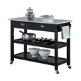 thumbnail image 3 of Chariot de Cuisine en Acier Inoxydable Finition Bois Noir, 3 of 10