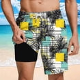 thumbnail image 2 of XUNKUSGA Mens Swim Trunks Fashion Tropical Hawaiian Printed Shorts Men with Compression Liner Lightweight Quick Dry Drawstring Elastic Waist Swim Trunks Men,Black,XL, 2 of 6
