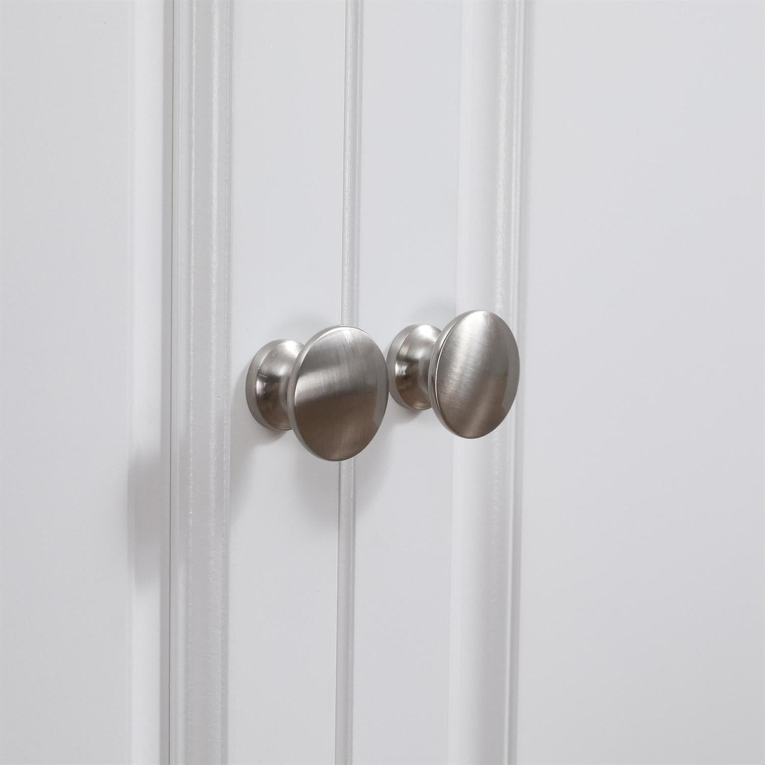 Demi Bonn 57" Mobile Kitchen Island Workstation with Drop Leaf & Wood Top, 2 Drawers & 2 Cabinets, Multi-Functional Table for Kitchen & Dining, White