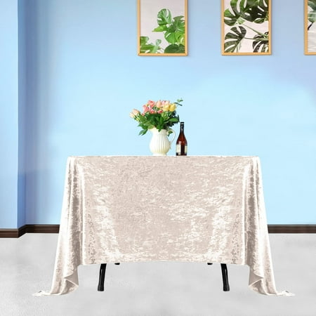 

Trimming Shop 90x90 inch Crushed Velvet Square Table Cover Glitz Fabric Blush Pink Tablecloth 10pcs