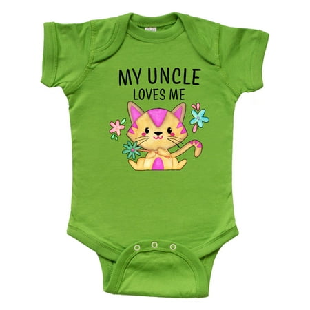 

Inktastic My Uncle Loves Me with Cute Kitten and Flowers Gift Baby Boy or Baby Girl Bodysuit