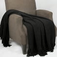 thumbnail image 1 of Home Soft Things Jeté en Tweed Tricoté 60 Pouces x 80 Pouces Corbeau, 1 of 5