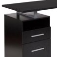 thumbnail image 3 of Harwood Dark Ash Wood Grain Finish Computer Desk with Two Drawers and Silver Metal Frame, 3 of 9
