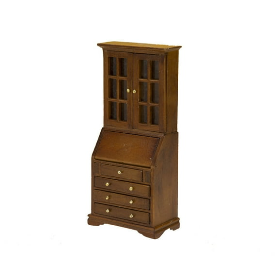 COOLHOOD 1/12 Miniature Bookshelf Wood Cabinet Dollhouses Furniture With Functional Storage Drawer For Small Books Scene Decors