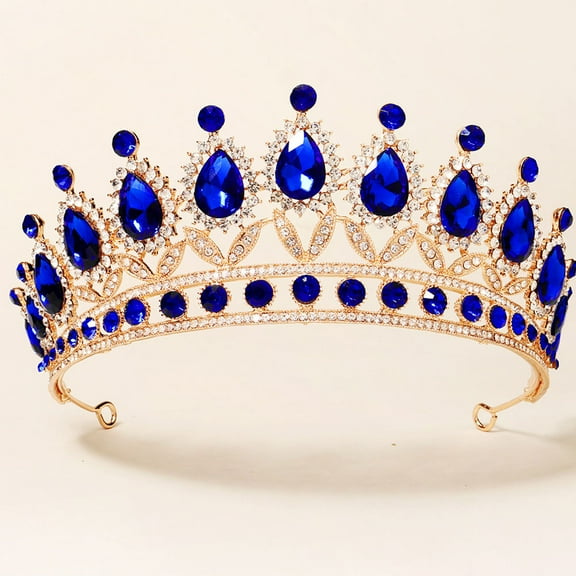 Pretyzoom Vintage Queen's Tiara Bridal Crown Wedding Accessory for Women Hair Decor 1Pcs